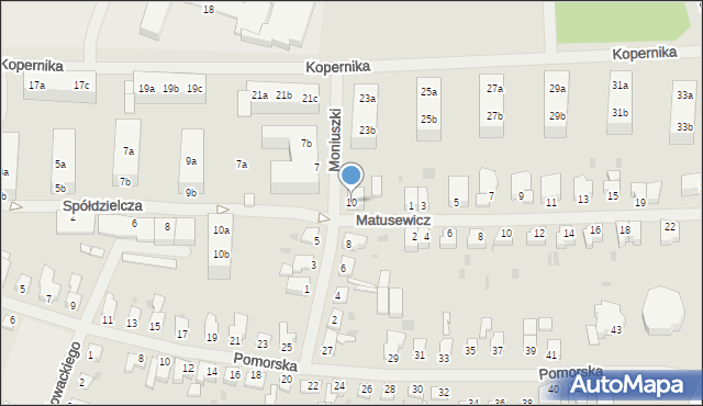 Szczecinek, Moniuszki Stanisława, 10, mapa Szczecinek