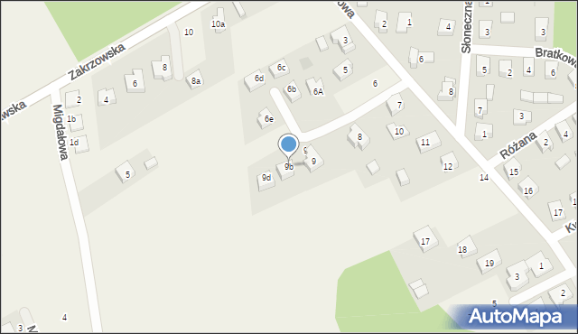 Szczodre, Modrzewiowa, 9b, mapa Szczodre