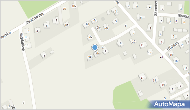 Szczodre, Modrzewiowa, 9c, mapa Szczodre