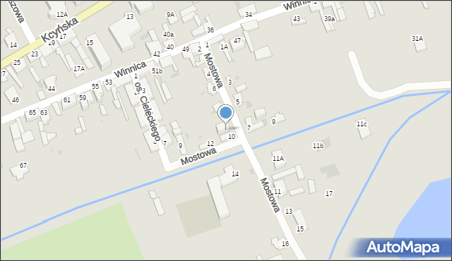 Szubin, Mostowa, 10a, mapa Szubin