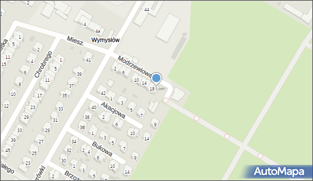 Tarnobrzeg, Modrzewiowa, 20, mapa Tarnobrzegu