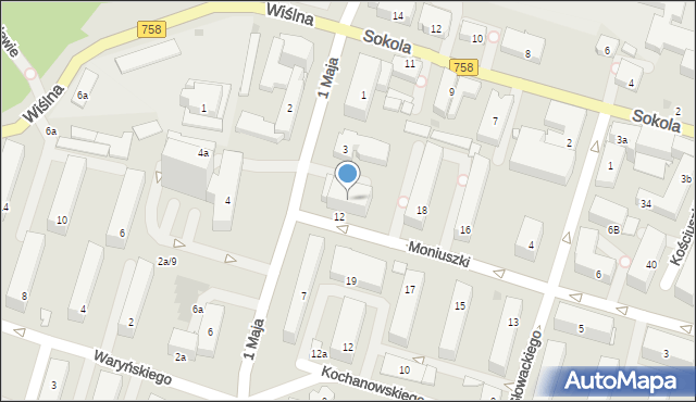 Tarnobrzeg, Moniuszki Stanisława, 20, mapa Tarnobrzegu