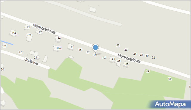 Tarnów, Modrzewiowa, 39, mapa Tarnów