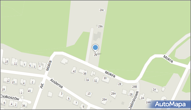 Tarnów, Mokra, 29, mapa Tarnów