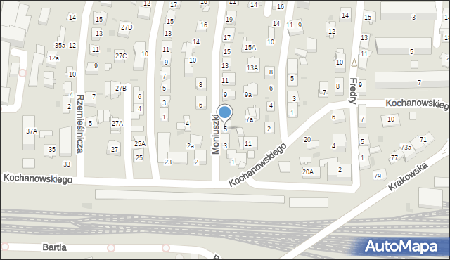 Tarnów, Moniuszki Stanisława, 5, mapa Tarnów
