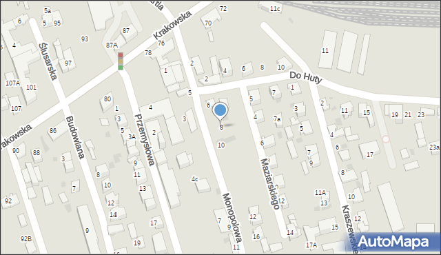 Tarnów, Monopolowa, 8, mapa Tarnów