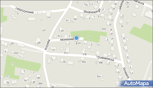 Tarnów, Morelowa, 5, mapa Tarnów