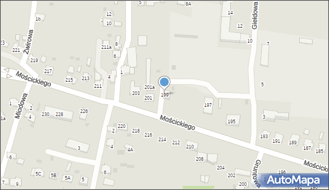 Tarnów, Mościckiego Ignacego, 199, mapa Tarnów