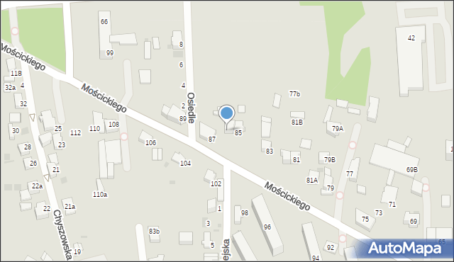 Tarnów, Mościckiego Ignacego, 85A, mapa Tarnów