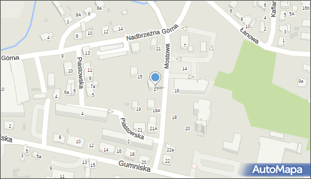 Tarnów, Mostowa, 17, mapa Tarnów