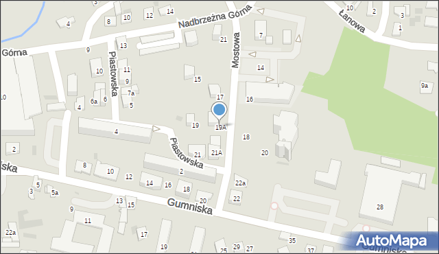Tarnów, Mostowa, 19A, mapa Tarnów