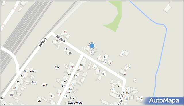 Tarnowskie Góry, Mokra, 23, mapa Tarnowskie Góry