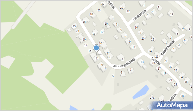 Terespol Pomorski, Modrzewiowa, 13, mapa Terespol Pomorski