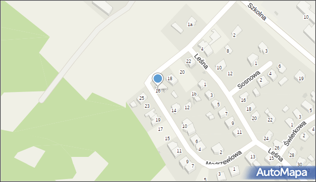 Terespol Pomorski, Modrzewiowa, 16, mapa Terespol Pomorski