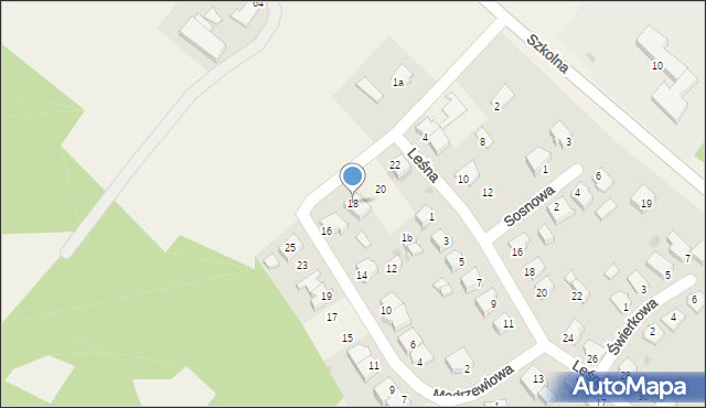 Terespol Pomorski, Modrzewiowa, 18, mapa Terespol Pomorski