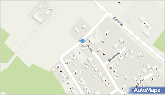 Terespol Pomorski, Modrzewiowa, 22, mapa Terespol Pomorski