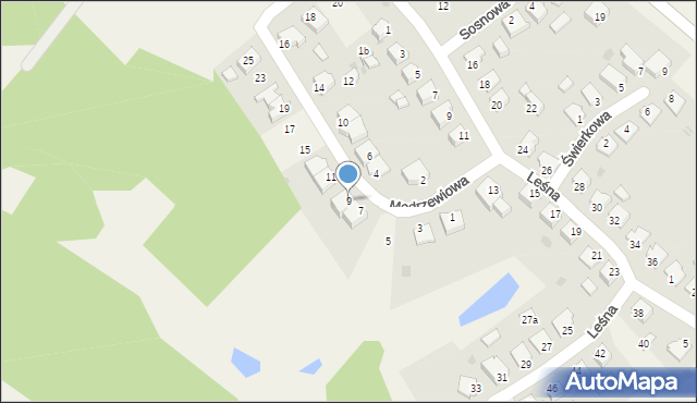 Terespol Pomorski, Modrzewiowa, 9, mapa Terespol Pomorski