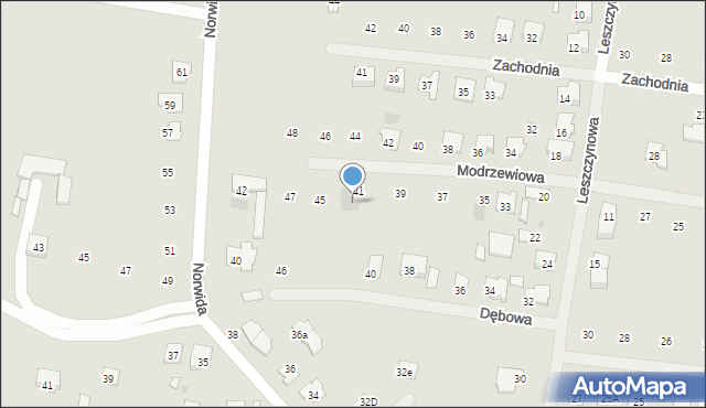 Tłuszcz, Modrzewiowa, 43, mapa Tłuszcz