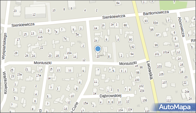 Tomaszów Lubelski, Moniuszki Stanisława, 10, mapa Tomaszów Lubelski