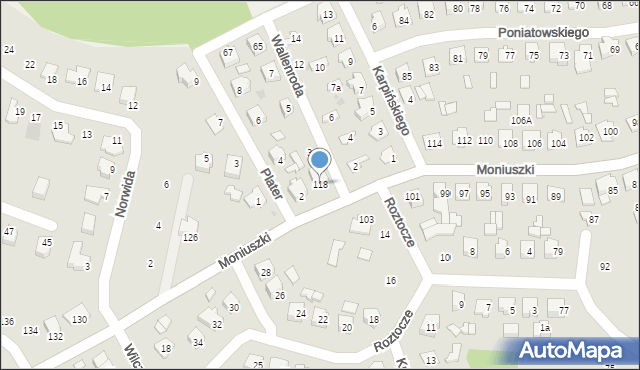 Tomaszów Lubelski, Moniuszki Stanisława, 118, mapa Tomaszów Lubelski