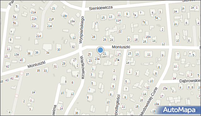 Tomaszów Lubelski, Moniuszki Stanisława, 23b, mapa Tomaszów Lubelski