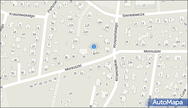 Tomaszów Lubelski, Moniuszki Stanisława, 30, mapa Tomaszów Lubelski