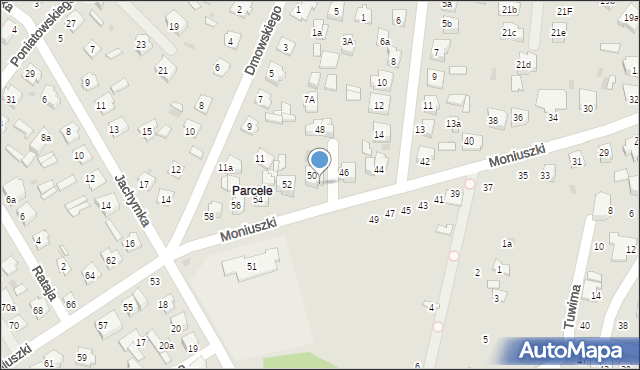 Tomaszów Lubelski, Moniuszki Stanisława, 50a, mapa Tomaszów Lubelski