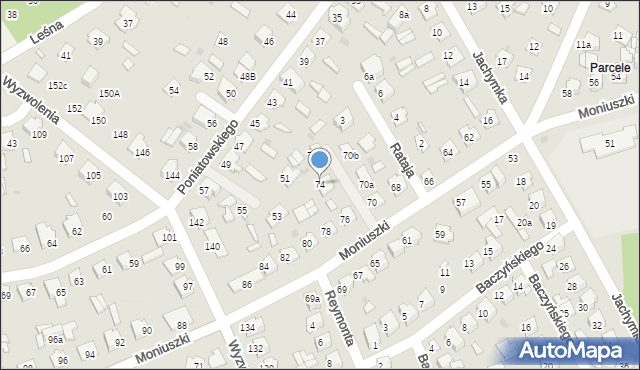 Tomaszów Lubelski, Moniuszki Stanisława, 74, mapa Tomaszów Lubelski