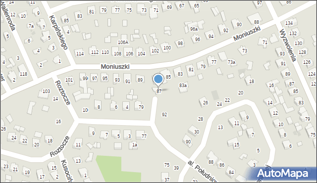 Tomaszów Lubelski, Moniuszki Stanisława, 87, mapa Tomaszów Lubelski