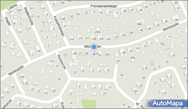 Tomaszów Lubelski, Moniuszki Stanisława, 93, mapa Tomaszów Lubelski