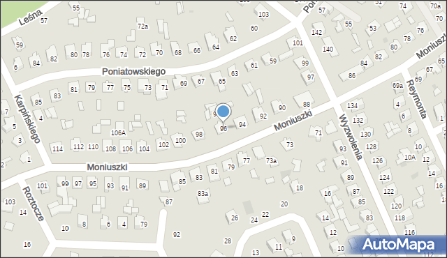 Tomaszów Lubelski, Moniuszki Stanisława, 96, mapa Tomaszów Lubelski