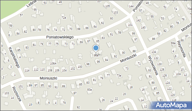 Tomaszów Lubelski, Moniuszki Stanisława, 96a, mapa Tomaszów Lubelski