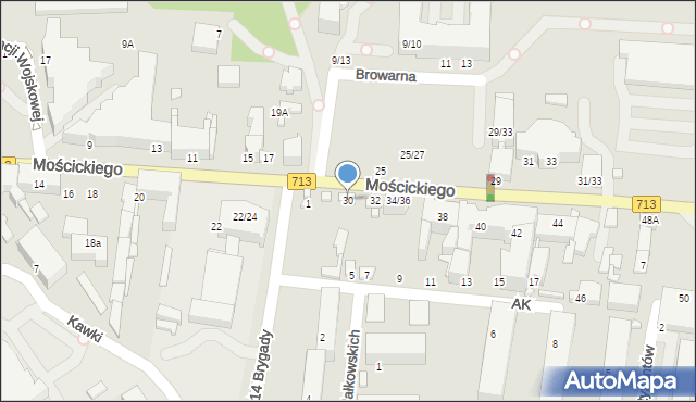 Tomaszów Mazowiecki, Mościckiego Ignacego, prezydenta, 30, mapa Tomaszów Mazowiecki