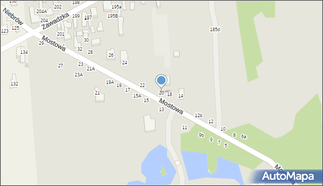 Tomaszów Mazowiecki, Mostowa, 20, mapa Tomaszów Mazowiecki
