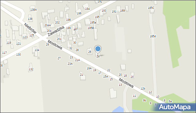 Tomaszów Mazowiecki, Mostowa, 24, mapa Tomaszów Mazowiecki