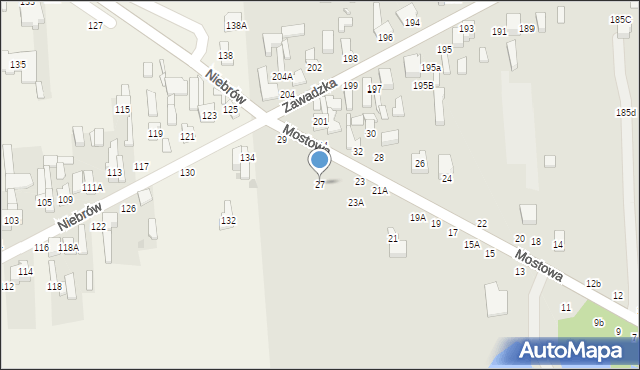 Tomaszów Mazowiecki, Mostowa, 27, mapa Tomaszów Mazowiecki