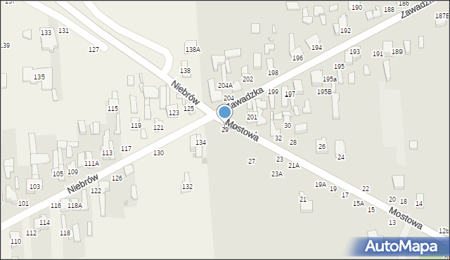 Tomaszów Mazowiecki, Mostowa, 29, mapa Tomaszów Mazowiecki