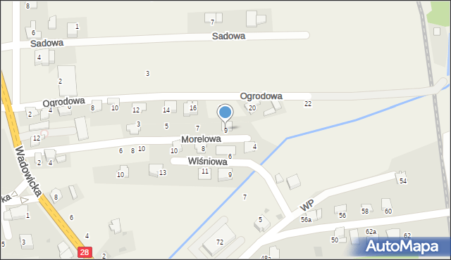 Tomice, Morelowa, 9, mapa Tomice