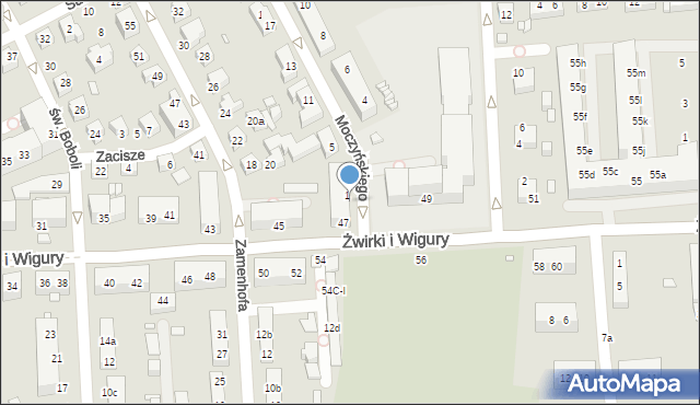 Toruń, Moczyńskiego Zygmunta, 1-3, mapa Torunia