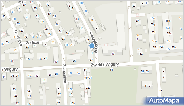 Toruń, Moczyńskiego Zygmunta, 1, mapa Torunia