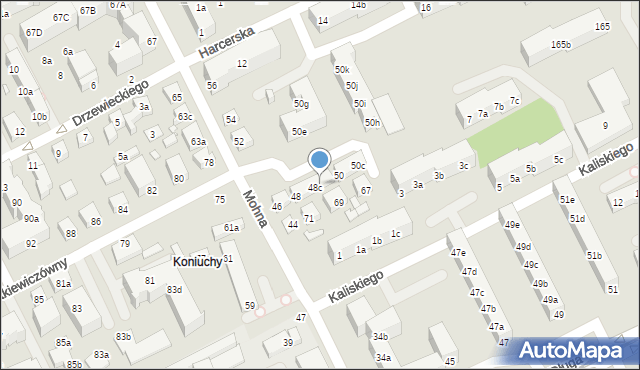 Toruń, Mohna Jana, 48d, mapa Torunia