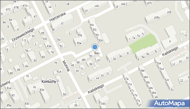 Toruń, Mohna Jana, 50b, mapa Torunia