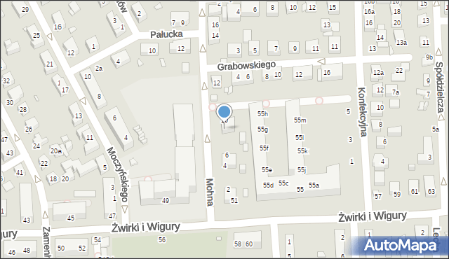 Toruń, Mohna Jana, 8, mapa Torunia