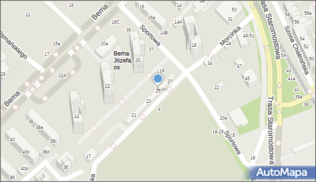 Toruń, Morcinka Gustawa, 25, mapa Torunia