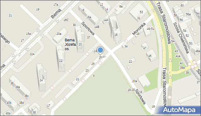 Toruń, Morcinka Gustawa, 27, mapa Torunia