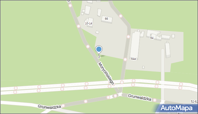 Toruń, Morycińskiego Hugona, 2, mapa Torunia