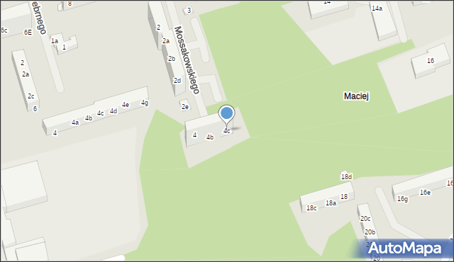Toruń, Mossakowskiego Józefa, 4c, mapa Torunia