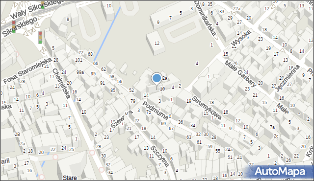 Toruń, Most Pauliński, 12, mapa Torunia