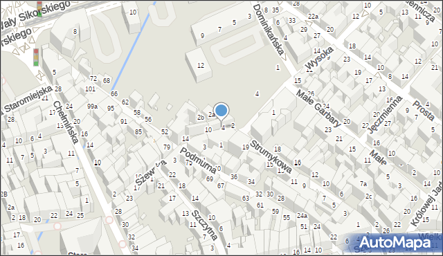 Toruń, Most Pauliński, 2-10, mapa Torunia