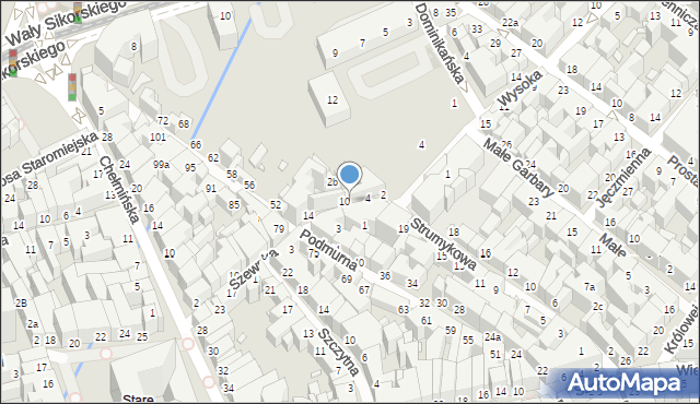 Toruń, Most Pauliński, 8, mapa Torunia